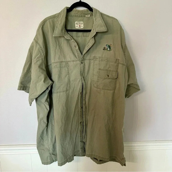 RedHead Brand Co. Men’s Short Sleeve Casual Button Down Cotton Shirt Sz 4XL GUC - Picture 2 of 8